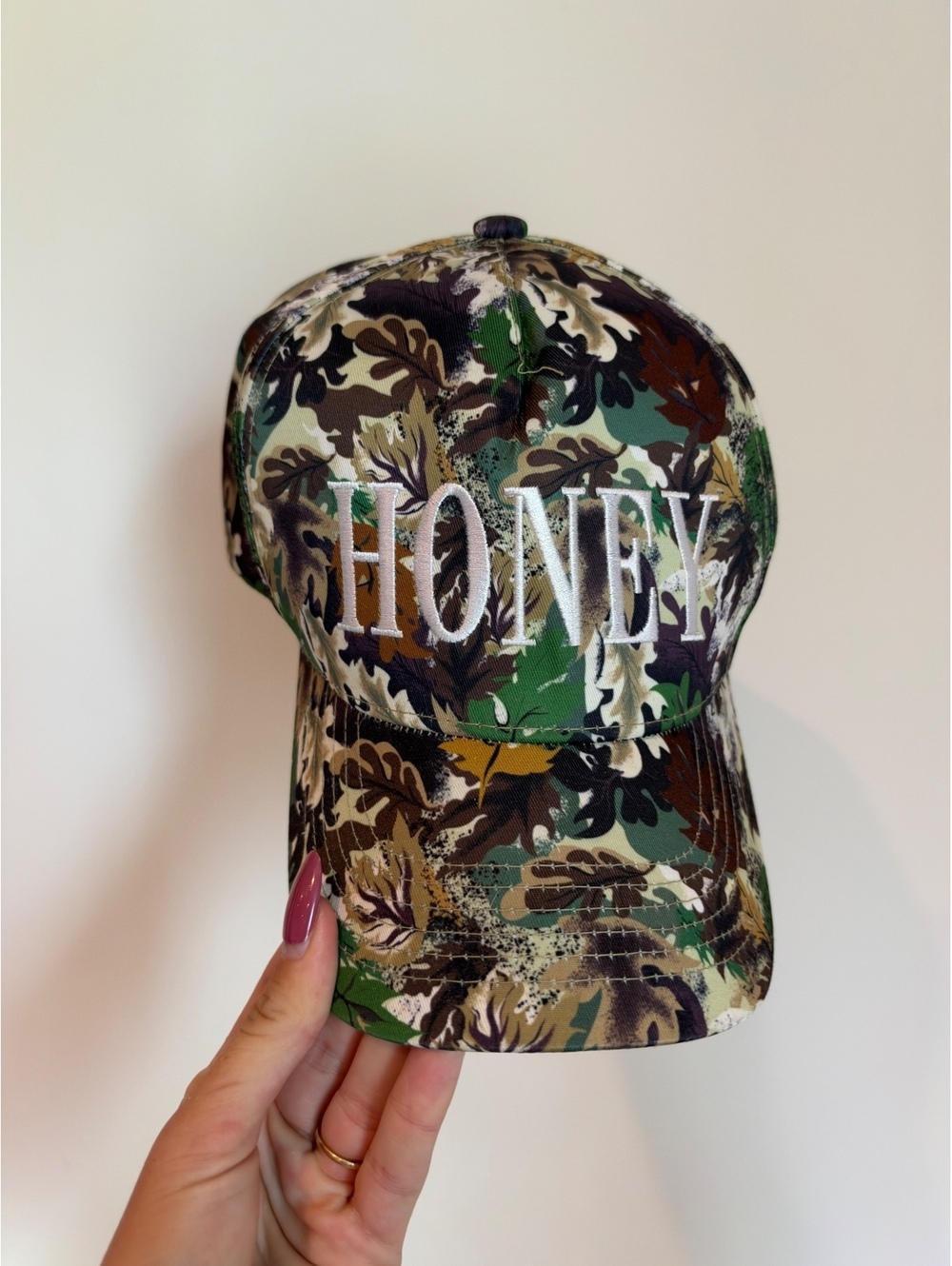 HONEY Camo Baseball Cap Embroidered Hunting Outdoor Hat